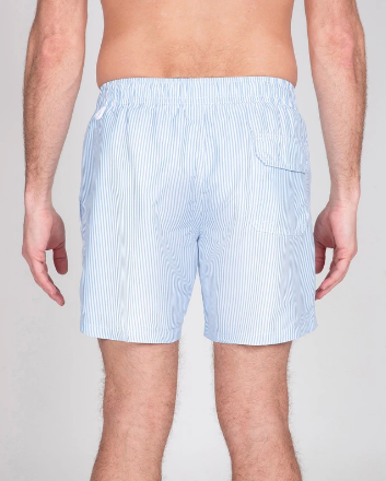 Slate & Stone Novelty Swim Shorts in Light Blue Stripe — CARY LANE
